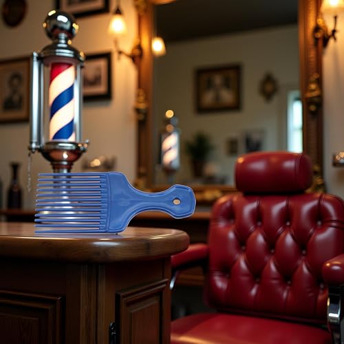 BWESOO Blue Salon Hair Pick Comb for Curly Hair and Precise Parting