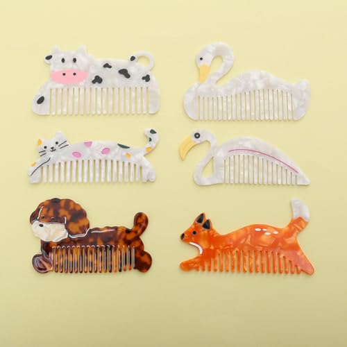 Wide Tooth Hair Comb Cellulose Acetate Detangling Comb for Curly Hair