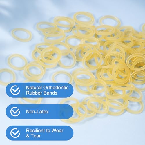 Keilend Orthodontic Rubber Bands 500 Pcs 3/8 Inch Heavy 4.5 Oz with 5 Placers