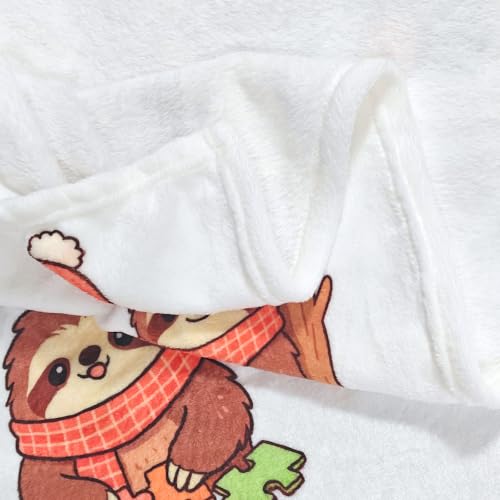 Zevrez Sloth Throw Blanket 48x60 inches Soft Flannel Fleece for Kids & Adults
