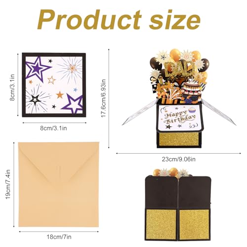 Gosknor Dad Happy Birthday Pop Up Card with Envelope Set