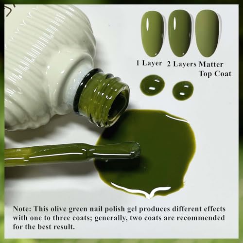 Lifemajic Olive Green Gel Nail Polish 15ml UV Soak Off