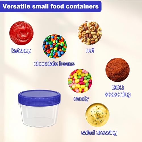 2 Oz Reusable Salad Dressing Containers - 12 Pack with Leak-Proof Lids