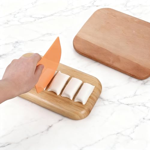 Silicone Bench Scrapers Set - 2PCS Flexible Dough Spatulas for Baking