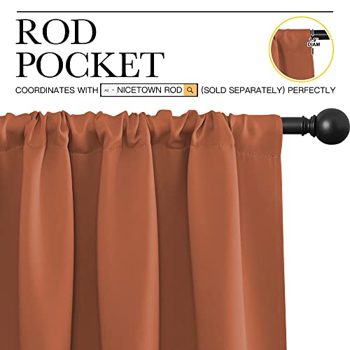 NICETOWN Burnt Orange Blackout Curtains for RV Windows, 29x40 in, 2 Panels
