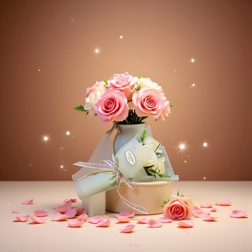 3-Headed Artificial Rose Bouquet - Soap Flower Gift for Her
