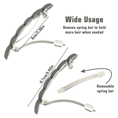 Matwsec 6 Pcs French Hair Barrettes, Vintage No-Slip Hair Clips for Thin Hair