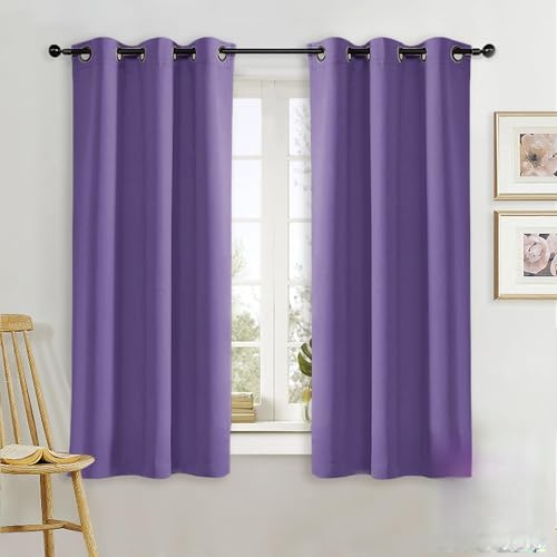 NICETOWN Lilac Purple Blackout Curtain Panel, 34" x 63"