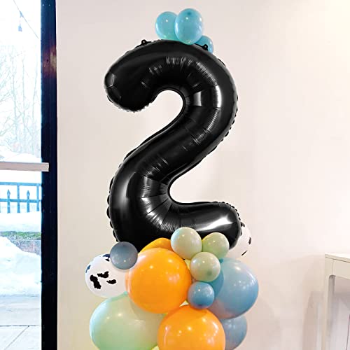 Black Number 2 Foil Balloon 40 Inch Giant Birthday Party Decoration