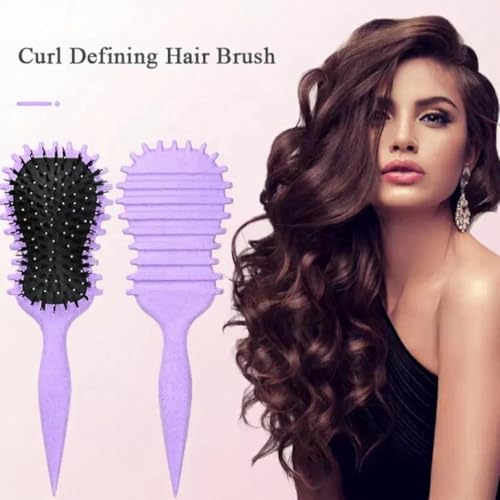 SEERSHINE Curl Defining Brush – Purple Guitar-Inspired Detangling Tool