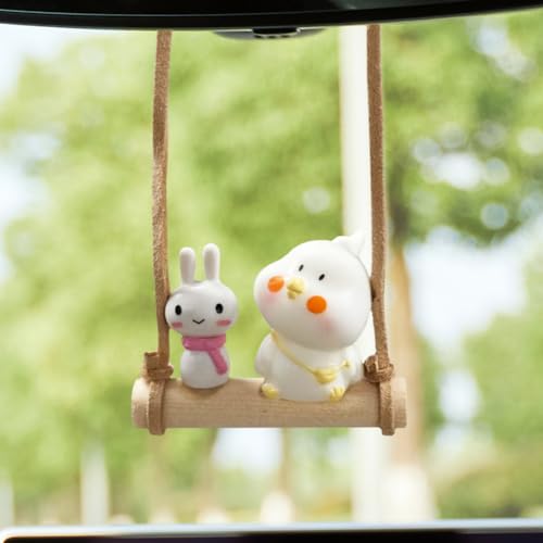 Cute Chick & Bunny Car Rear View Mirror Hanging Ornament