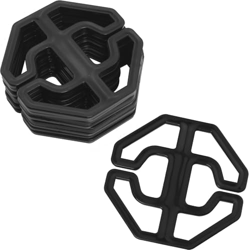 8 Pack Car Seat Cushion Fixing Buckles - Black Plastic Adjustable Clips