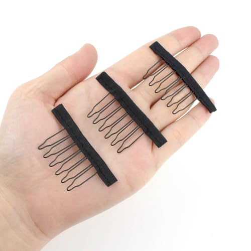 TKYPZY 20 Pcs Metal 6-Teeth Wig Combs & Clips Set for Hairpiece Making