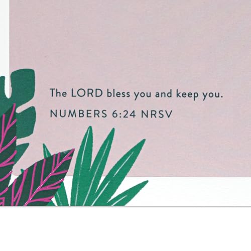 Religious Birthday Card for Mom - A Special Prayer with Tropical Leaves