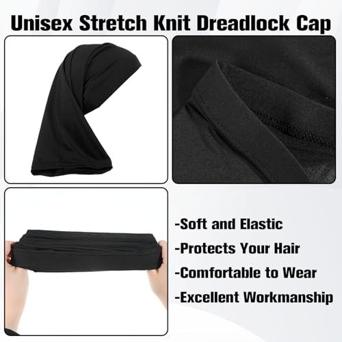 Tweruna 2 PCS Elastic Dreadlock Cap Wide Stretchable Loc Sock for Hair Protection