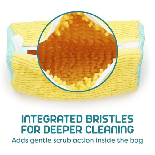ZENO Yellow Shoe Washing Machine Bag - 2pcs Reusable Sneaker Cleaner