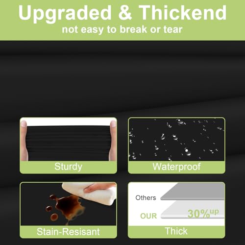 Black Plastic Table Cloth Disposable 2 Pack 54 x 108 Inch Rectangle