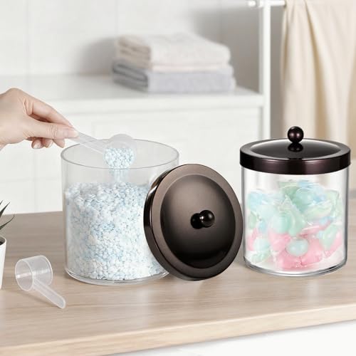 50oz Clear Laundry Pods Container with Stainless Steel Lid - 2 Pack