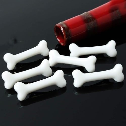 White Dog Bone Hair Clips Punk Hairpins Barrette 2Pcs