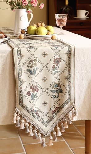 Patdrea French Vintage Linen Table Runner 12x102 Inches - Audrey Variation