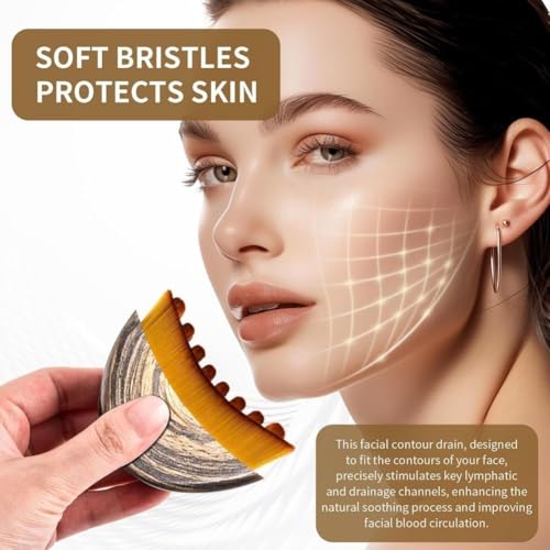 Lymphatic Facial Cleansing Brush, Soft Bristle Pore Cleaner & Face Scrubber for Sensitive Skin