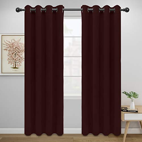 Easy-Going Blackout Curtains 52x84 in, Wine - Noise Reducing Drapes