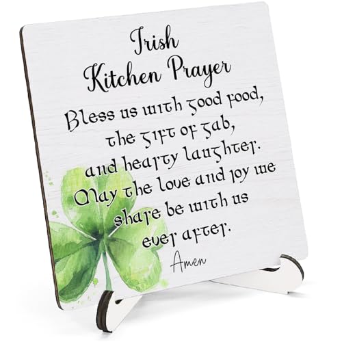 Irish Blessing Wooden Decor Sign, 5x5 Inch Kitchen Table Plaque