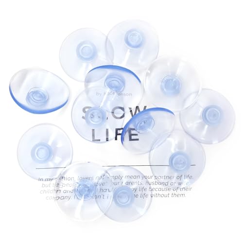 12 Pack Clear Suction Cups for Glass, Bathroom & Kitchen Decor