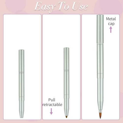 Sliverdew 2 Pack Retractable Lip Brush Double-Ended Lipstick Applicator