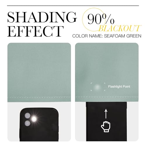 NICETOWN Seafoam Green 2-Pack Blackout Curtains 42"x63" for Bedroom & Living Room