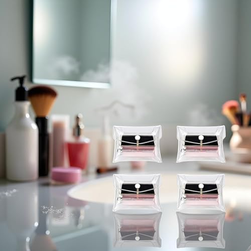 Senyango 4-Pack Mini Clear PVC Makeup Bags with Snap Closure