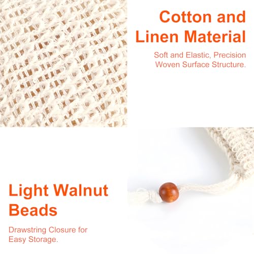 Kootinn Natural Cotton Soap Saver Bag for Exfoliation and Zero Waste Shower