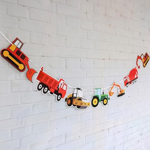 Traffic Light Engineering Vehicle Birthday Banner Set - 4 Pack