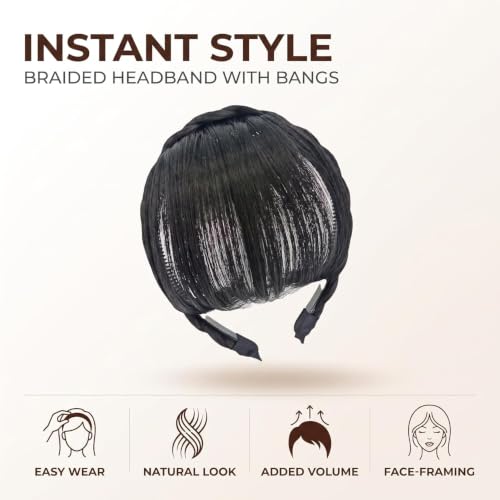 Clip-On Synthetic Hair Bangs Headband Natural Looking Hair Piece