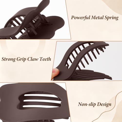 4-Pack Flat Duckbill Hair Clips, Non-Slip Matte Hair Claws for Women