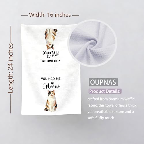 Calico Cat Hand Towel, 16x24 Decorative Funny Animal Dish Towel for Bathroom