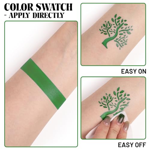 BOBISUKA Green Witch Face Paint Kit with Fake Nose and Black Crayon