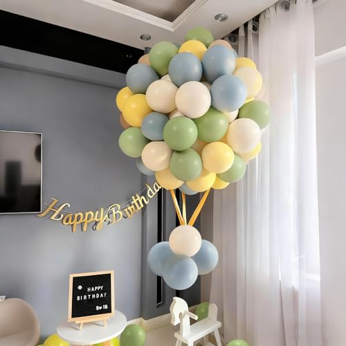 Sage Green & Dusty Blue Balloons Set - 60 Pcs for Parties