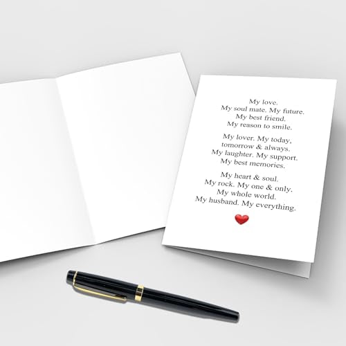 Romantic Anniversary Card for Husband - Birthday & Valentine's Gift