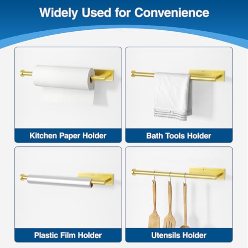 Stainless Steel Paper Towel Holder - Under Cabinet Gold Rack