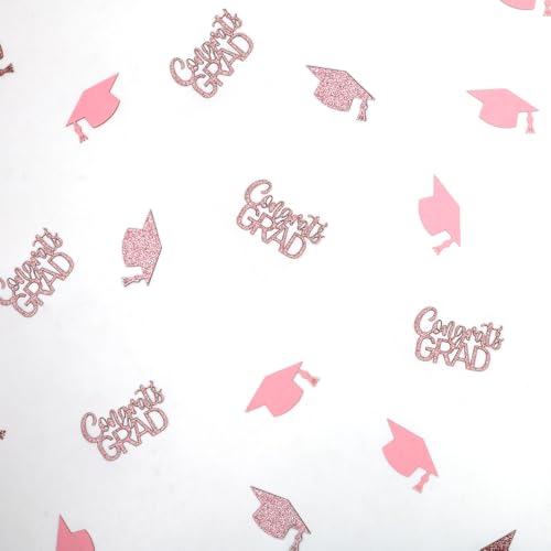 200PC Rose Gold Graduation Confetti - Class of 2026 Table Decorations