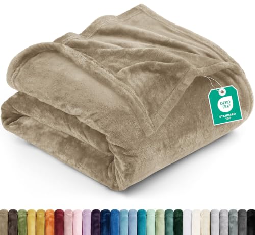Utopia Bedding King Size Camel Fleece Blanket (90x102 Inch)