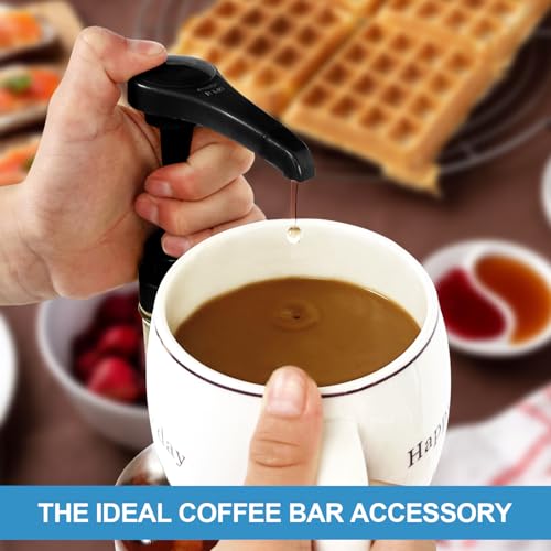 6 Pcs Black Syrup Pumps for 750ml Bottles - Coffee Bar Dispenser Set