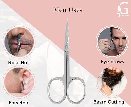 GOALIEX Curved Nail Cuticle Scissors Stainless Steel Grooming Tool