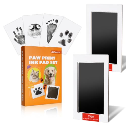 Nabance Inkless Paw Print Kit for Dogs & Cats, 2 Pack - Black Medium