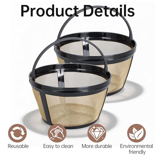 Runhike Reusable 8-12 Cup Coffee Filter Basket for Black and Decker (2-Pack)