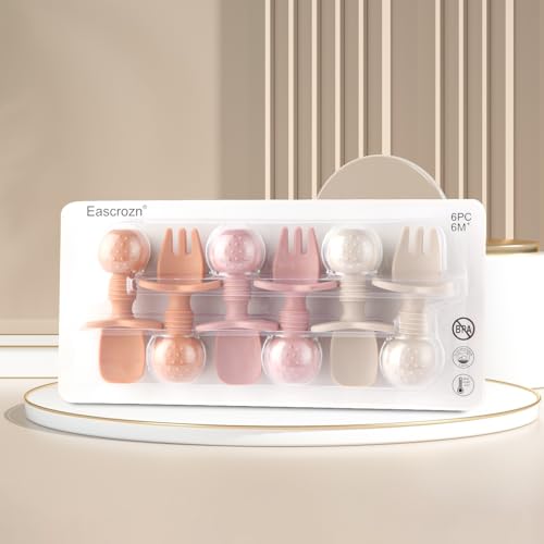 Silicone Baby Feeding Set - 6 Spoons & Forks for Self Feeding