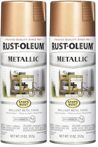 Rust-Oleum Stops Rust Metallic Spray Paint, Rose Gold, 11 oz (Pack of 2)
