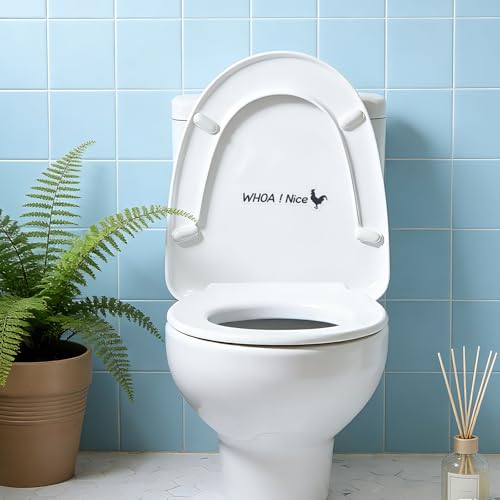 2-Pack Funny Rooster Toilet Stickers - Waterproof PVC Décor