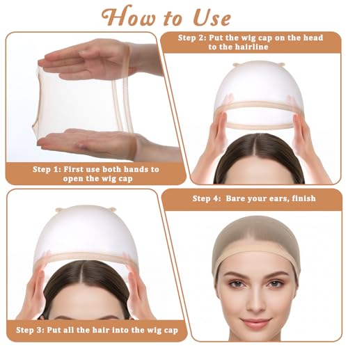 HD Wig Caps 30 Pack Ultra Thin Sheer Nylon Breathable Non Slip Stocking Caps for Lace Front Wigs